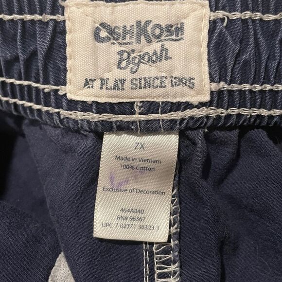 Boys OshKosh B’Gosh Navy Cargo Pull On Elastic Waist Shorts Size 7X - Picture 6 of 7